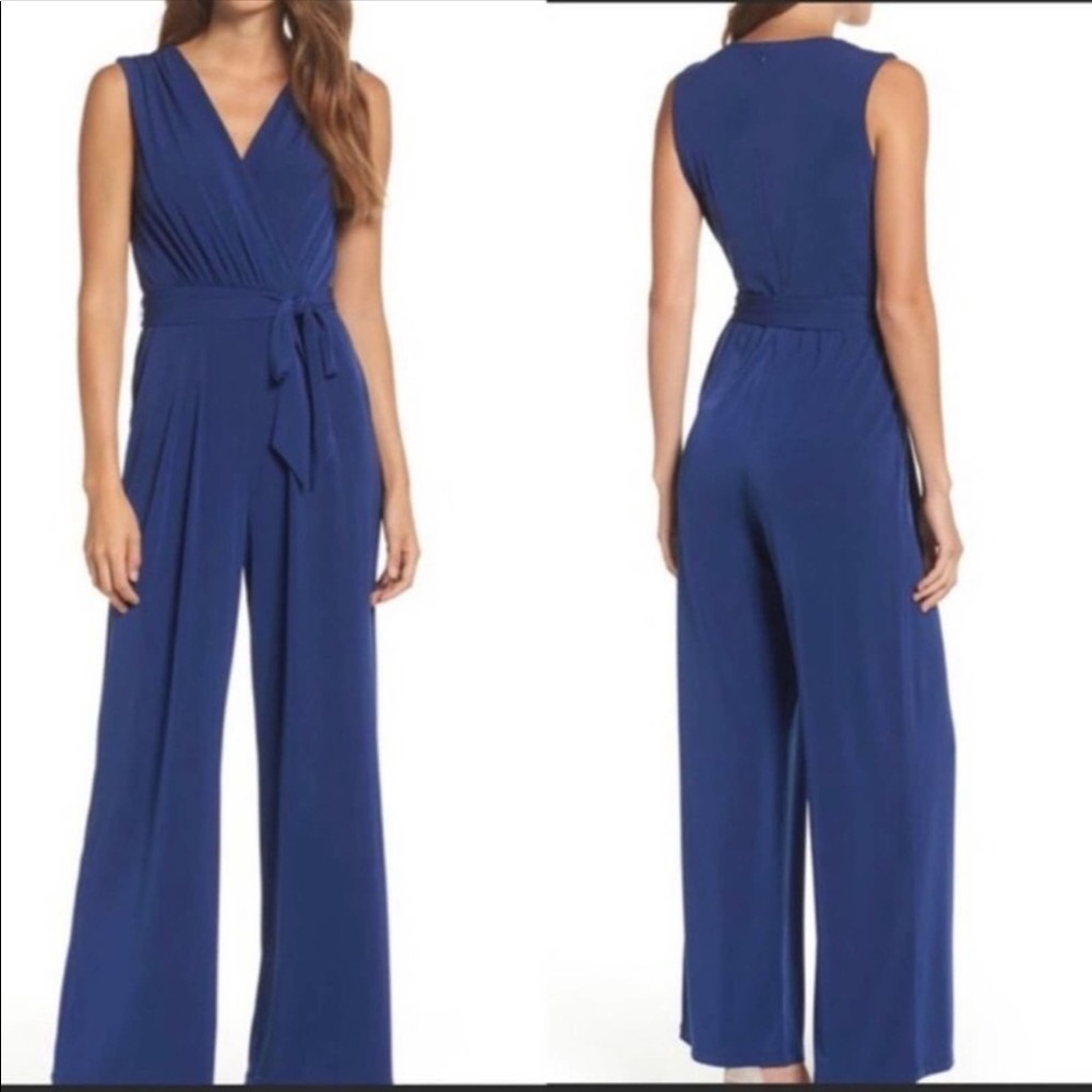 Vince Camuto Tie Wide Leg Sleeveless Jumpsuit